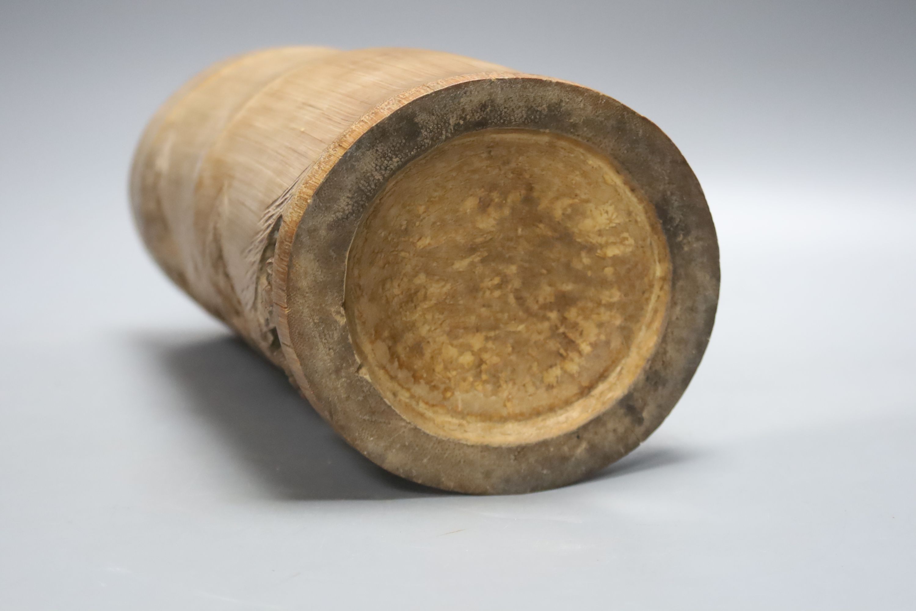 A Chinese bamboo brushpot, 26cm